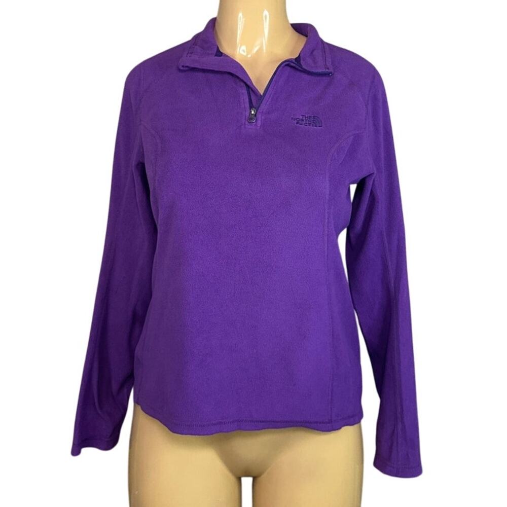 North Face TKA 100 Microvelour Glacier Fleece Pullover Jacket Purple SZ Small